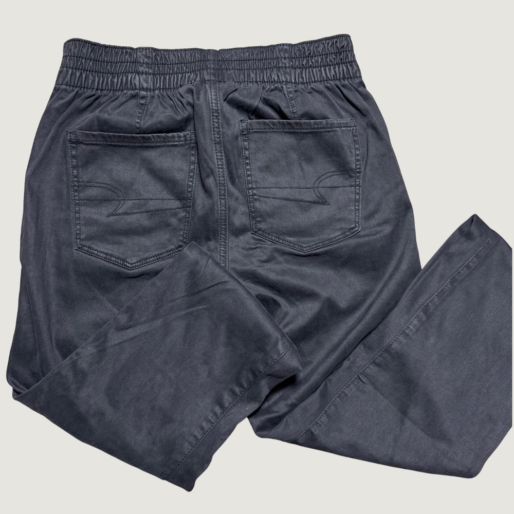 American Eagle Womens Stretch Joggers Dark Gray Utility Patch Pocket Pants 4